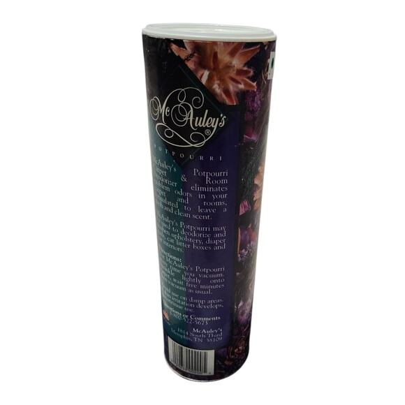 Vtg McAuley's Potpourri Carpet & Room Deodorizer 24oz Gardenia Discontinued Seal - Picture 3 of 3